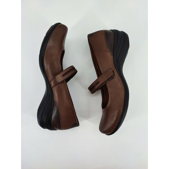 Hush Puppies Women Epic Brown Mary Jane Leather Loafer Shoes Size 7.5 Wide Large - Picture 6 of 8